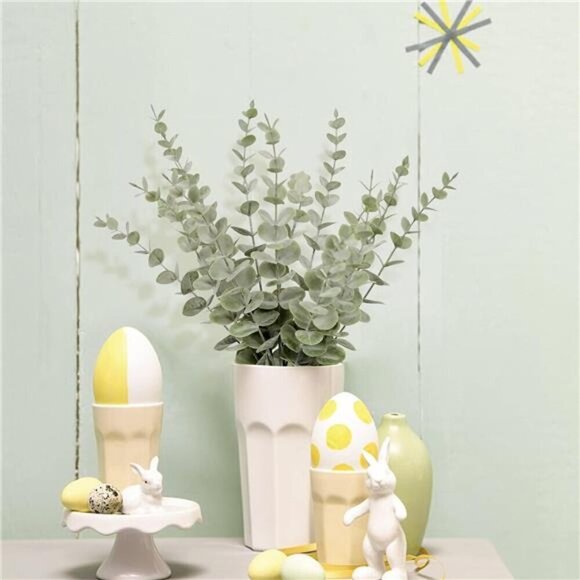 Artificial Eucalyptus Stems 18pcs Fake Greenery for Wedding Home Decor - Picture 5 of 7